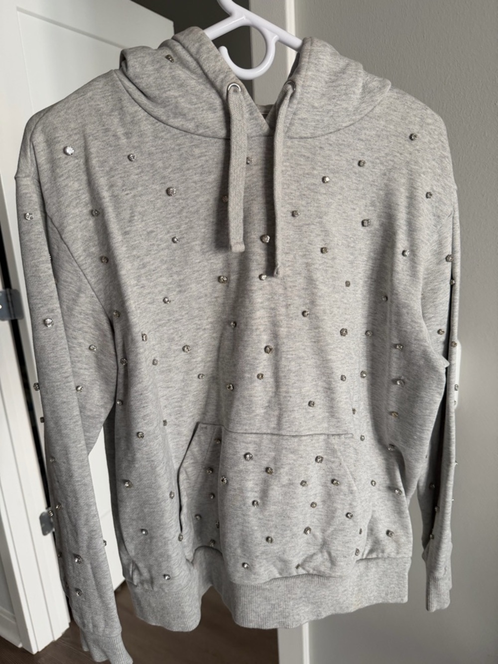 Women GIAMBATISTA Valli for H&M Gray Crewneck Hoodie with Stud Embellishments - Picture 4 of 15